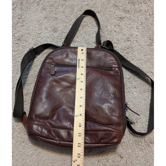Jack Georges Voyager Convertible Backpack Crossbody Bag Brown Leather 12\